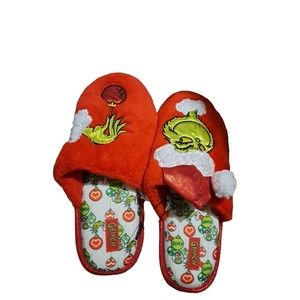 Dr. Seuss How The Grinch Stole Christmas Womens Holiday Slippers Size 9-10